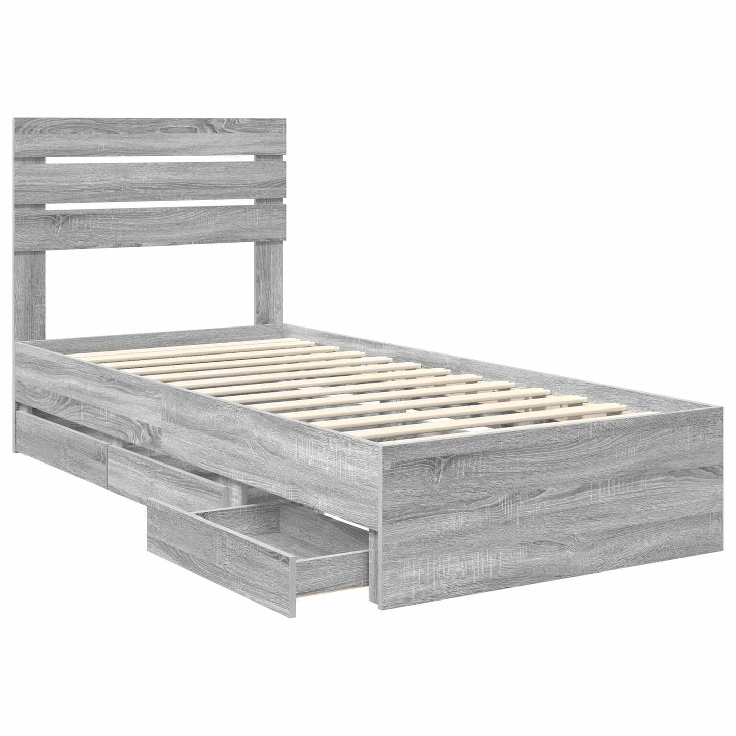 Struttura del letto con cassetto Grigio Sonoma 90 x 190 cm
