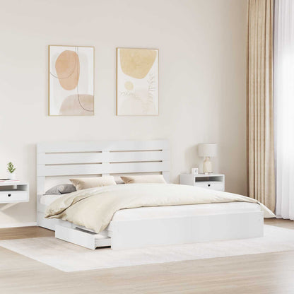 Letto con Contenitore Bianco 180 x 200 cm Legno multistrato