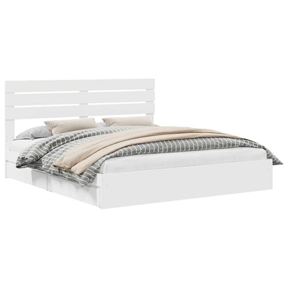 Letto con Contenitore Bianco 180 x 200 cm Legno multistrato