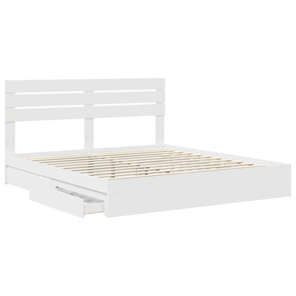 Letto con Contenitore Bianco 180 x 200 cm Legno multistrato