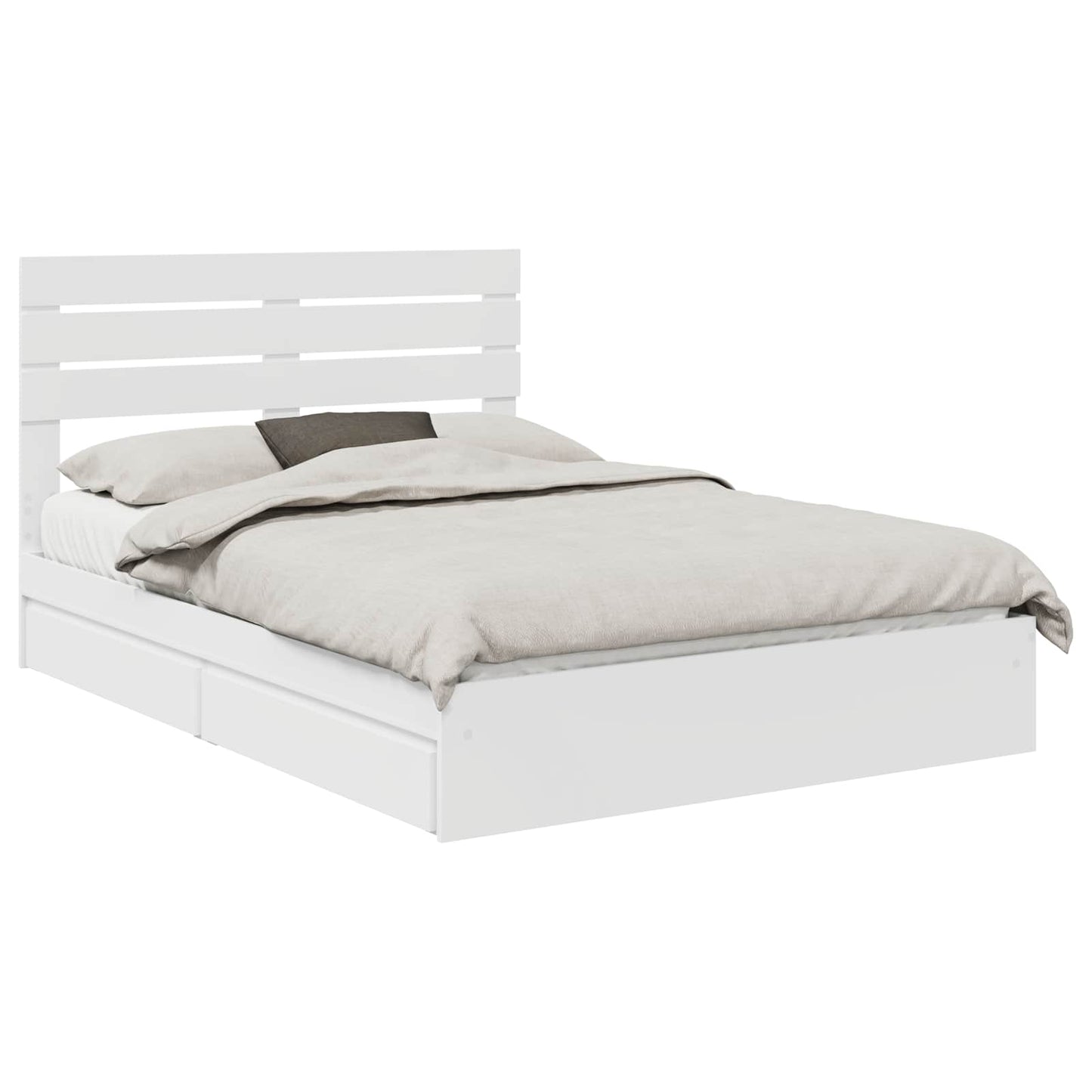 Letto con Contenitore Bianco 140 x 200 cm Legno multistrato