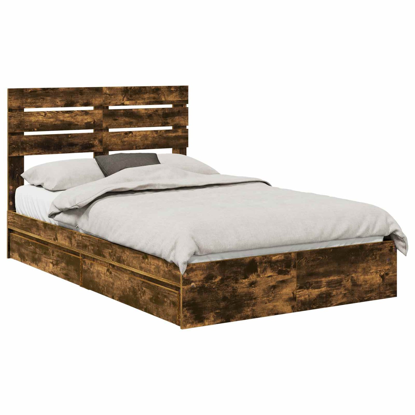 Letto con Contenitore con testiera Rovere fumé 120 x 200 cm