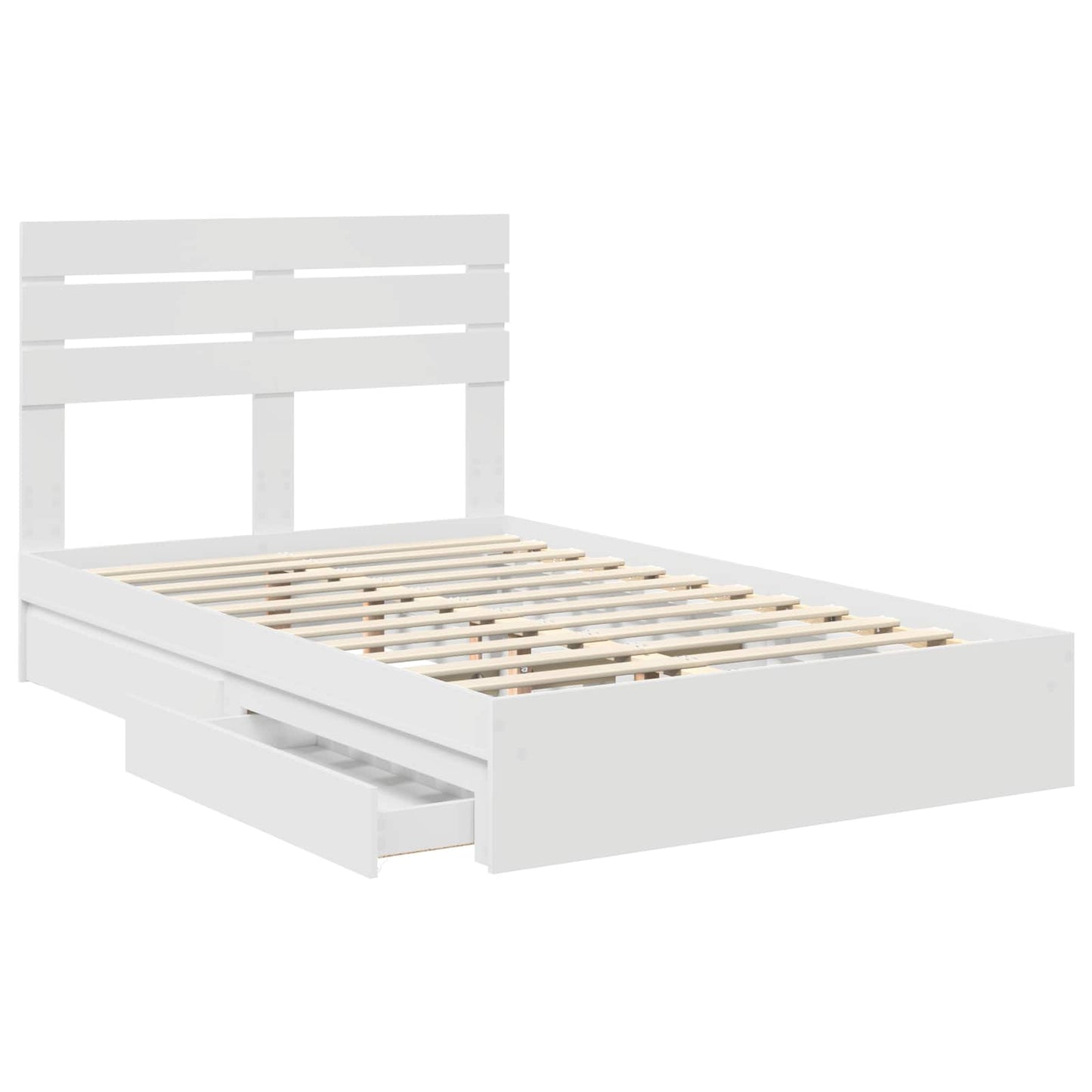 Letto con Contenitore Bianco 120 x 190 cm Legno multistrato