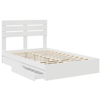 Letto con Contenitore Bianco 120 x 190 cm Legno multistrato