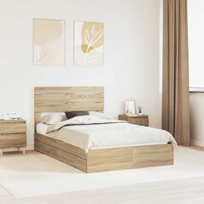 Letto con Contenitore con testiera Rovere Sonoma 120 x 190 cm
