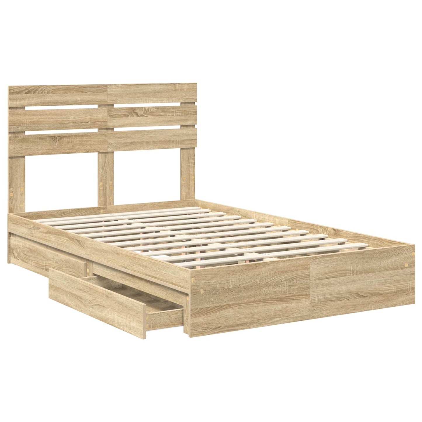 Letto con Contenitore con testiera Rovere Sonoma 120 x 190 cm