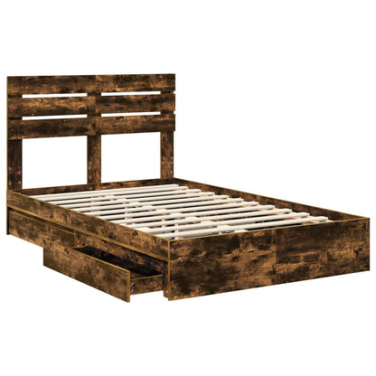 Letto con Contenitore con testiera Rovere fumÃ© 120 x 190 cm