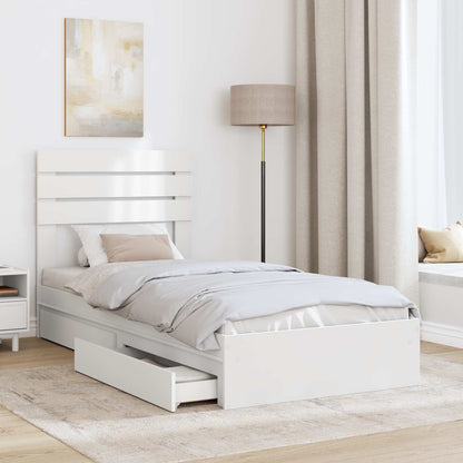 Letto con Contenitore Bianco 90 x 200 cm Legno multistrato