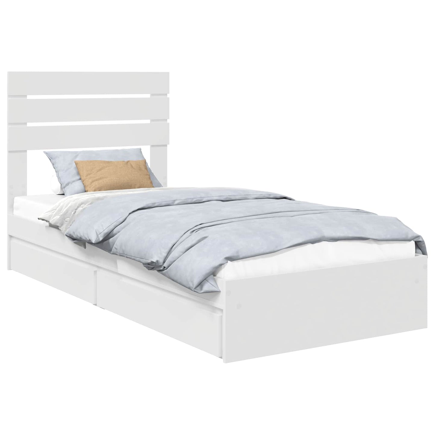 Letto con Contenitore Bianco 90 x 200 cm Legno multistrato