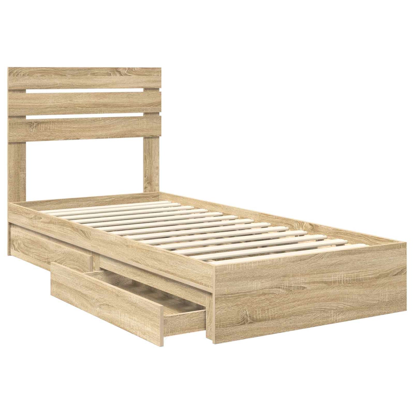 Letto con Contenitore con testiera Rovere Sonoma 90 x 200 cm