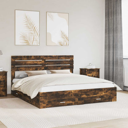 Struttura del letto Rovere fumÃ© 200 x 200 cm Legno multistrato