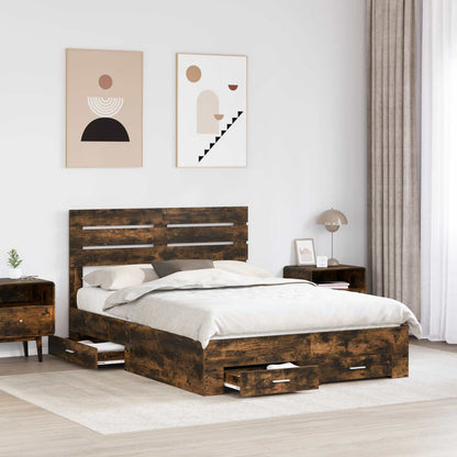 Struttura del letto Rovere fumÃ© 160 x 200 cm Legno multistrato