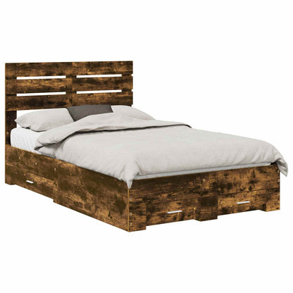 Struttura del letto Rovere fumÃ© 120 x 190 cm Legno multistrato