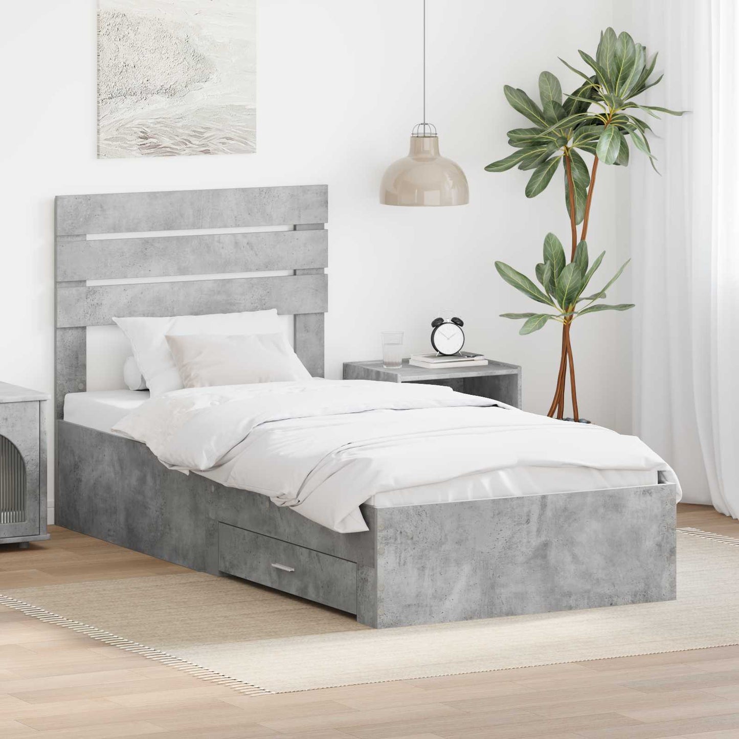 Struttura del letto Grigio Certo e Argento 70 x 190 cm