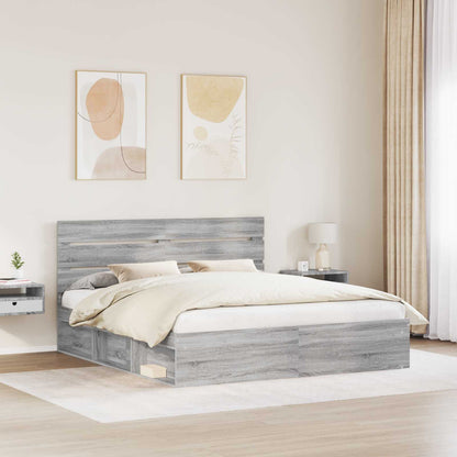 Struttura del letto Grigio Sonoma 180 x 200 cm Pino massello