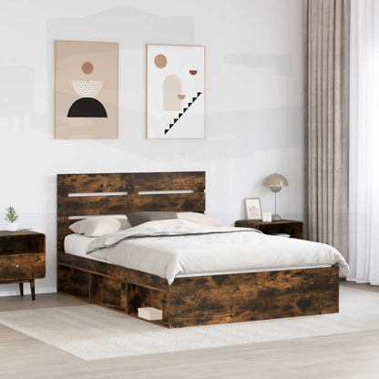 Struttura del letto Rovere fumÃ© 160 x 200 cm Pino massello