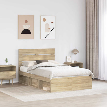 Struttura del letto Rovere Sonoma 135 x 190 cm Pino massello