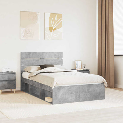 Struttura del letto Grigio ConcretÃ¨ 135 x 190 cm Pino massello
