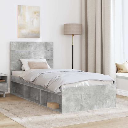 Struttura del letto Grigio ConcretÃ¨ 100 x 200 cm Pino massello