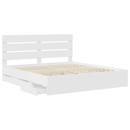 Struttura del letto Bianco 200 x 200 cm Legno Ingegnerizzato