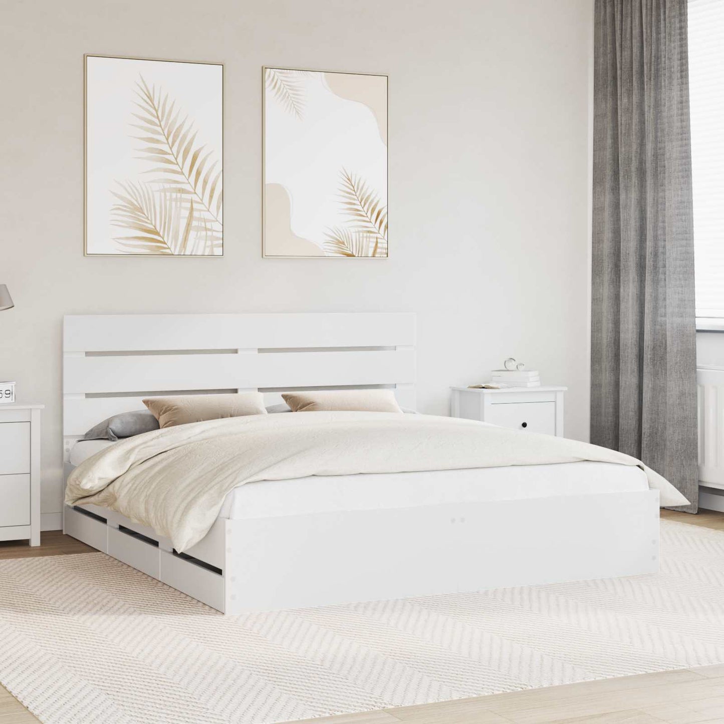 Struttura del letto Bianco 180 x 200 cm Legno Ingegnerizzato
