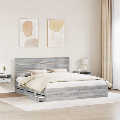 Struttura del letto con cassetto Grigio Sonoma 180 x 200 cm