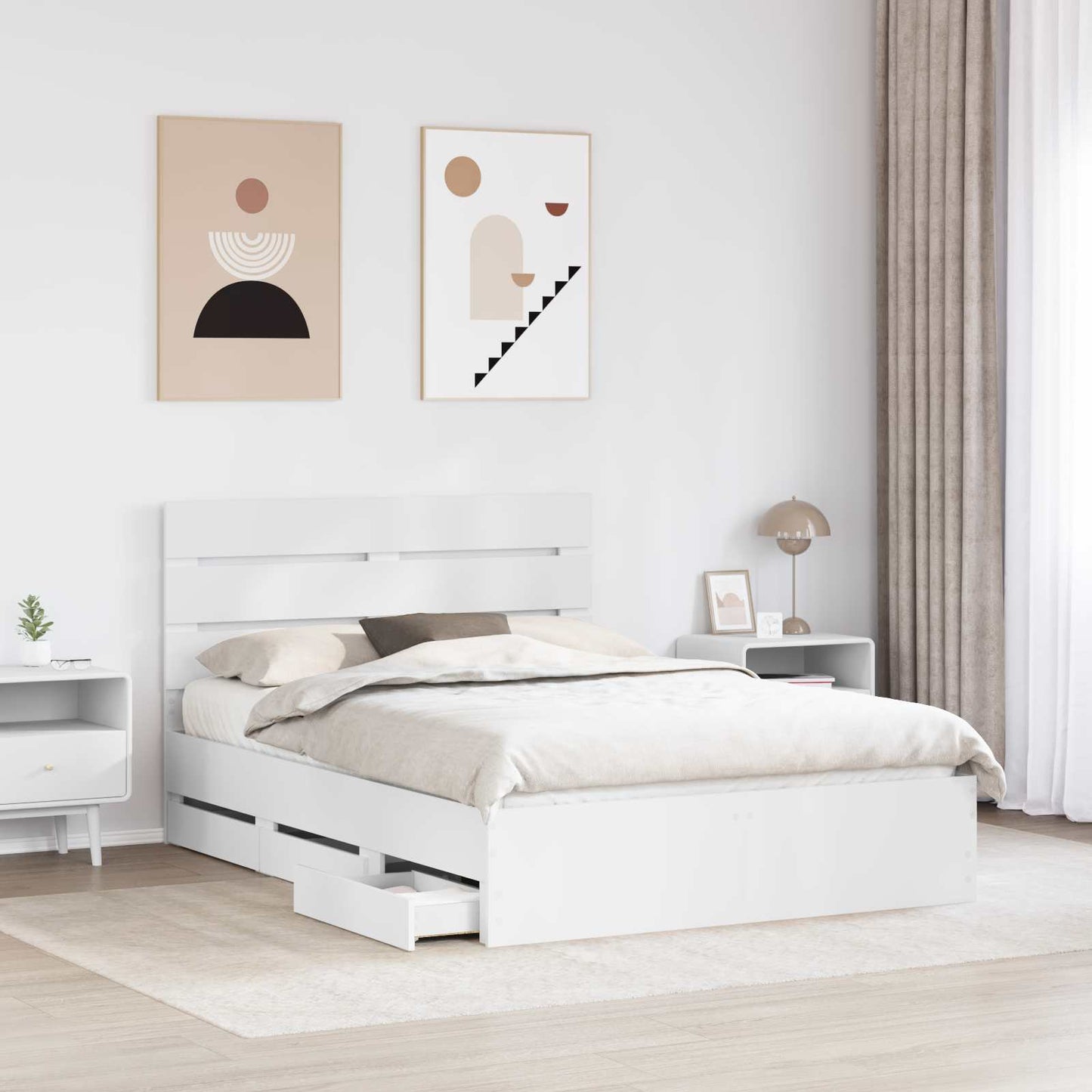 Struttura del letto Bianco 140 x 200 cm Legno Ingegnerizzato