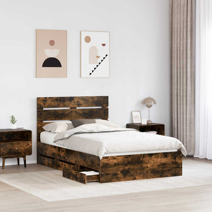 Struttura del letto con cassetto Rovere fumÃƒÂ© 120 x 200 cm