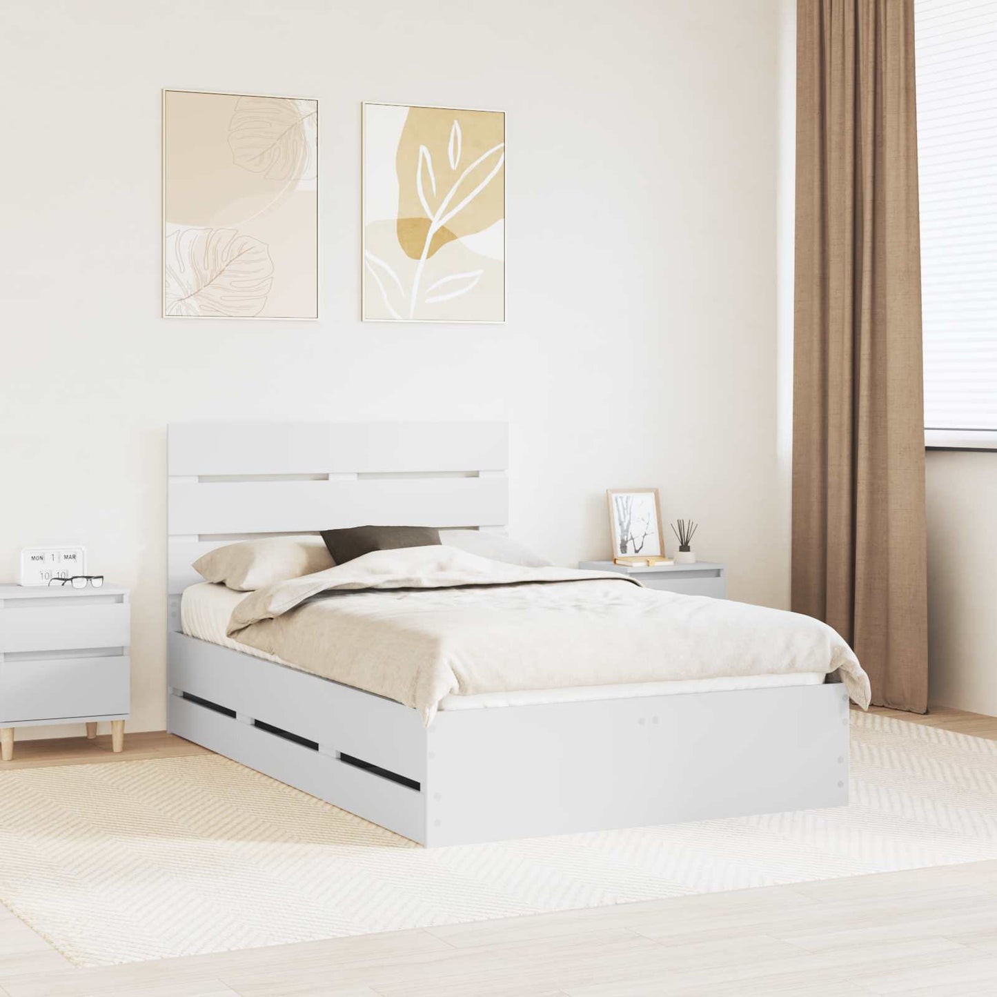 Struttura del letto Bianco 120 x 190 cm Legno Ingegnerizzato