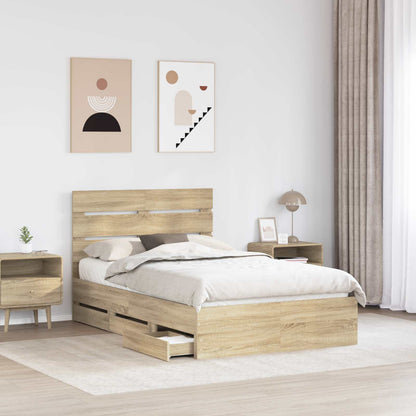 Struttura del letto con cassetto Rovere Sonoma 120 x 190 cm