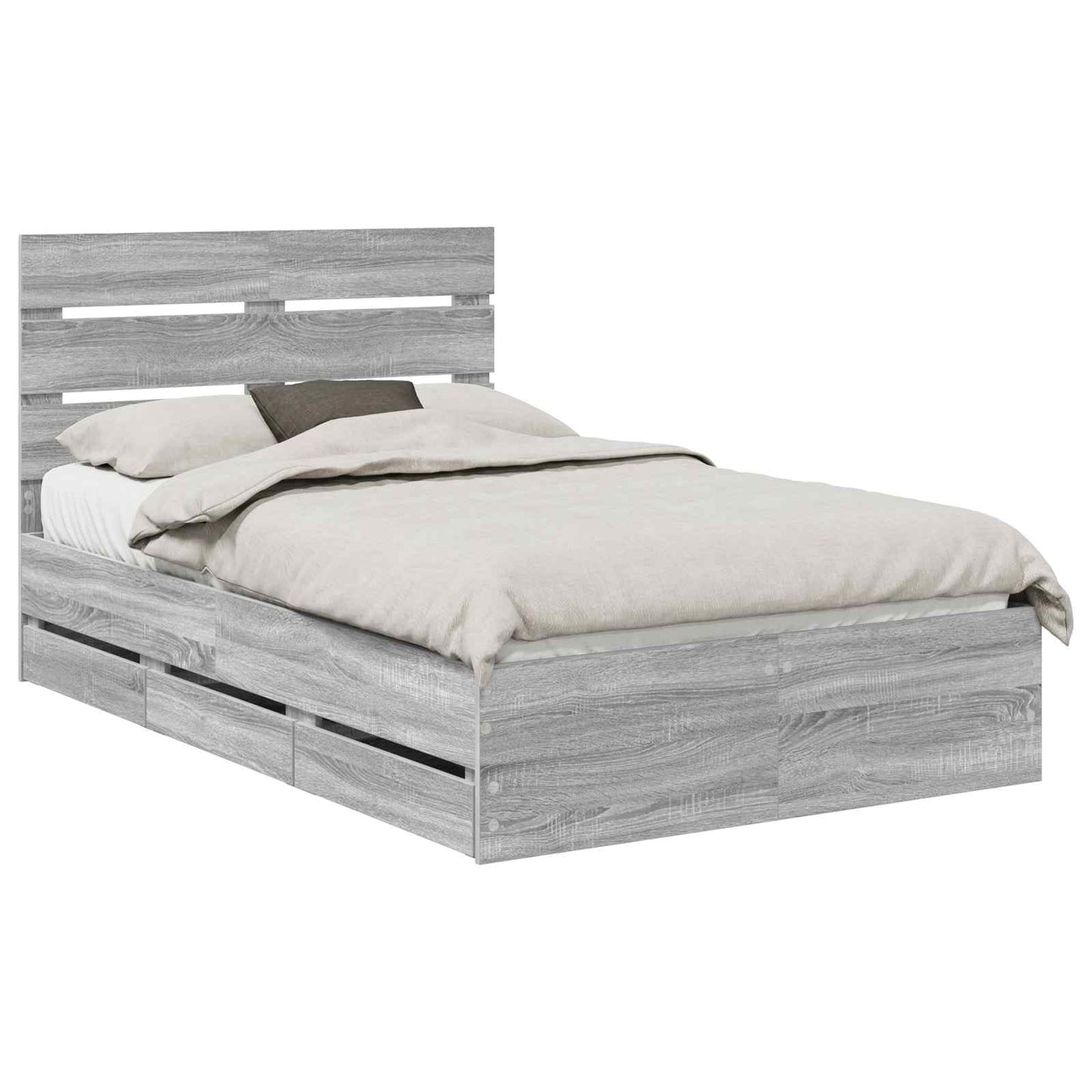 Struttura del letto con cassetto Grigio Sonoma 120 x 190 cm