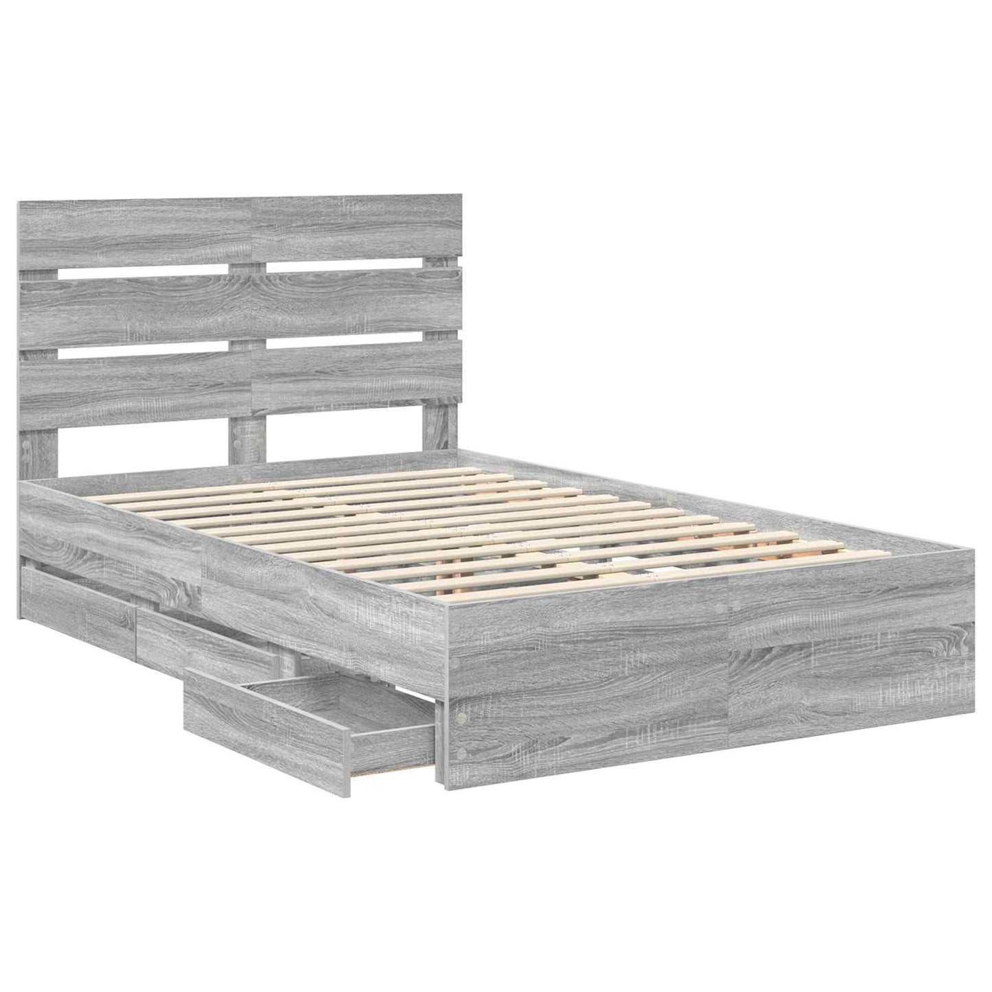 Struttura del letto con cassetto Grigio Sonoma 120 x 190 cm