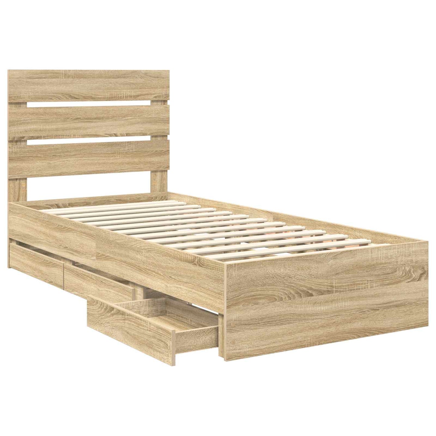 Struttura del letto con cassetto Rovere Sonoma 90 x 190 cm