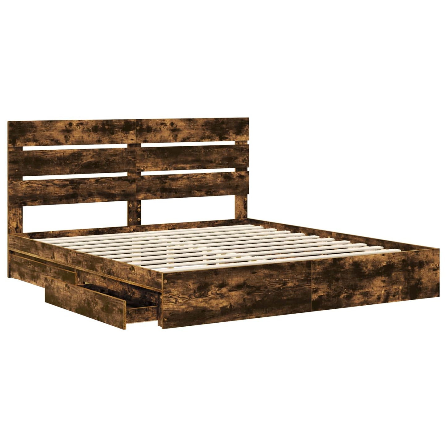 Letto con Contenitore con testiera Rovere fumÃ© 180 x 200 cm