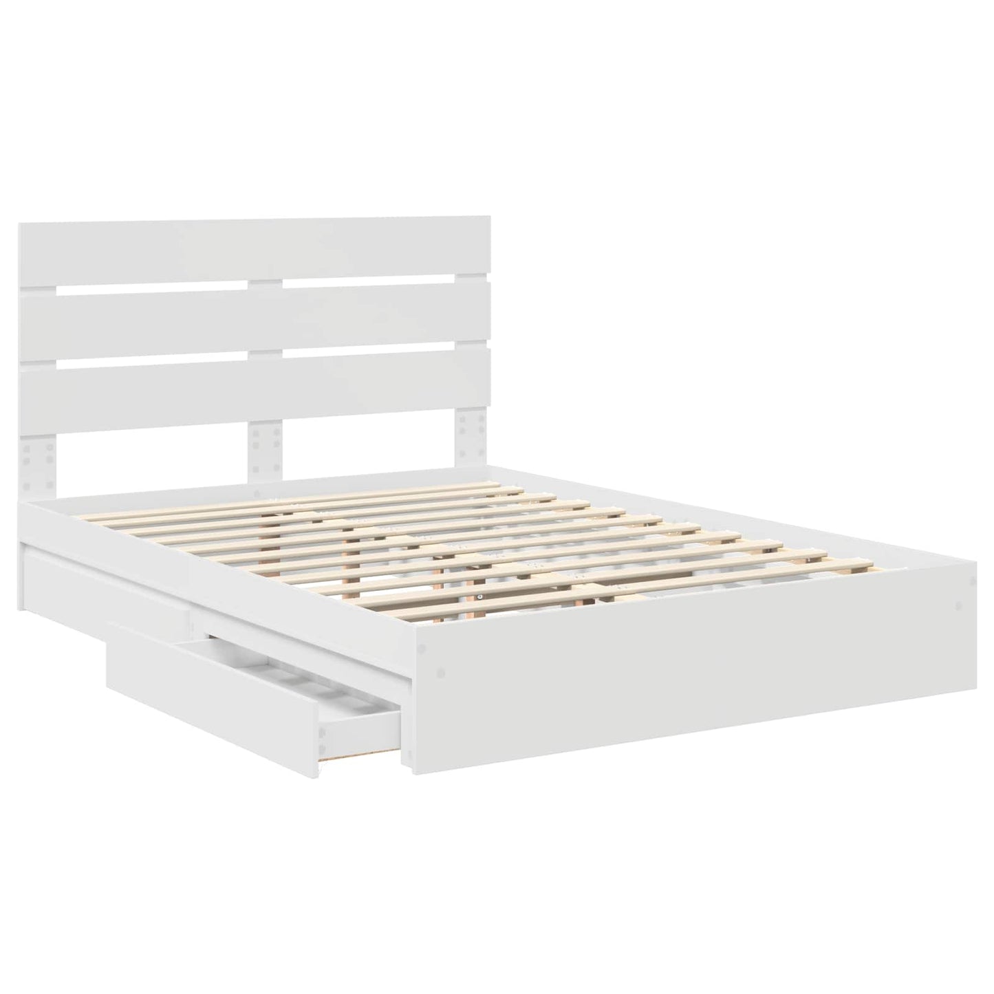 Letto con Contenitore Bianco 160 x 200 cm Legno multistrato