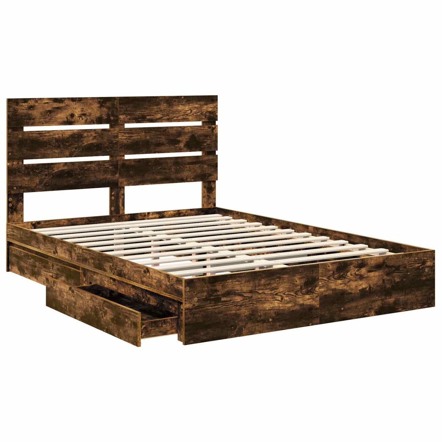 Letto con Contenitore con testiera Rovere fumÃ© 150 x 200 cm