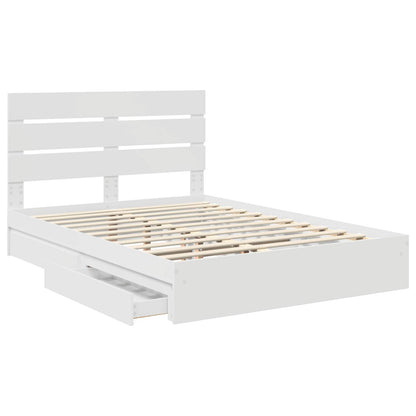 Letto con Contenitore Bianco 140 x 200 cm Legno multistrato