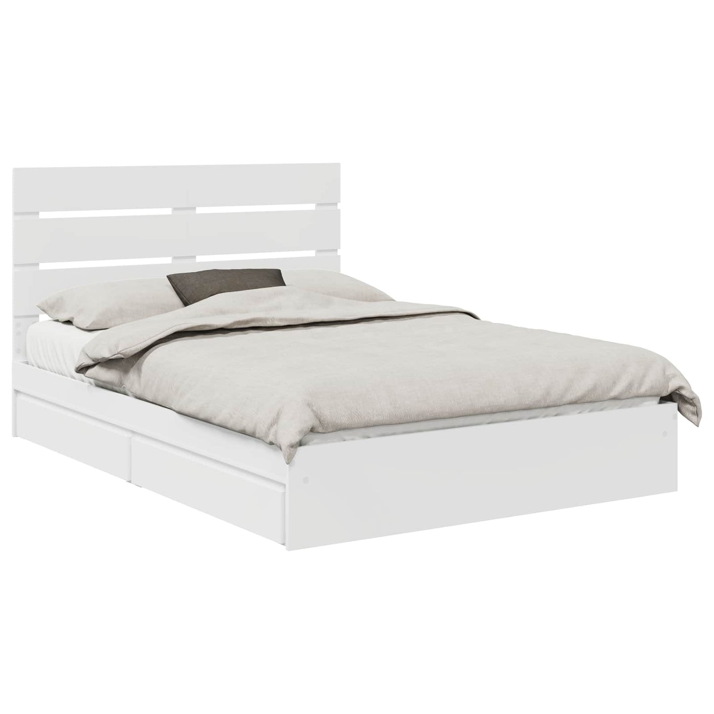 Letto con Contenitore Bianco 140 x 190 cm Legno multistrato