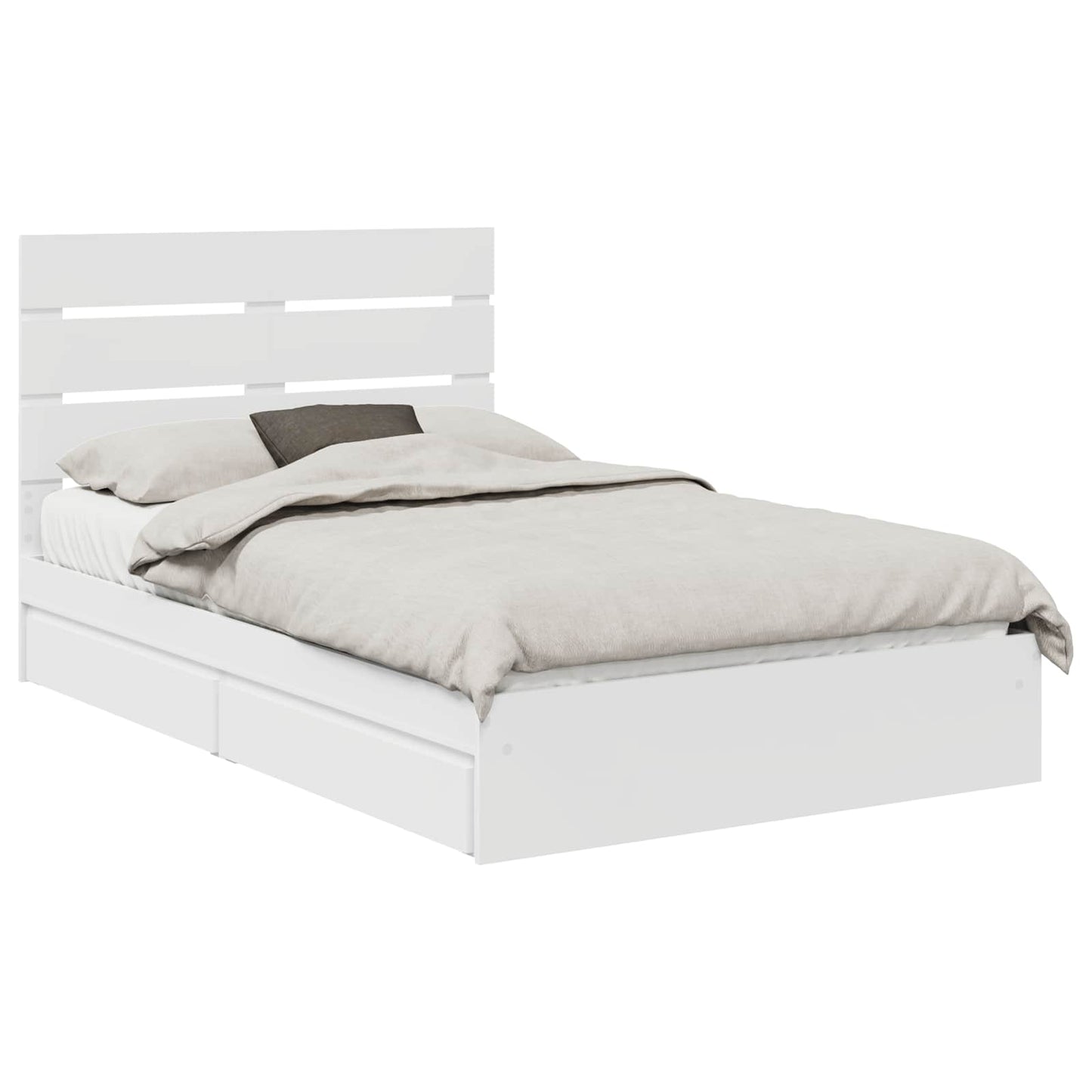 Letto con Contenitore Bianco 120 x 200 cm Legno multistrato