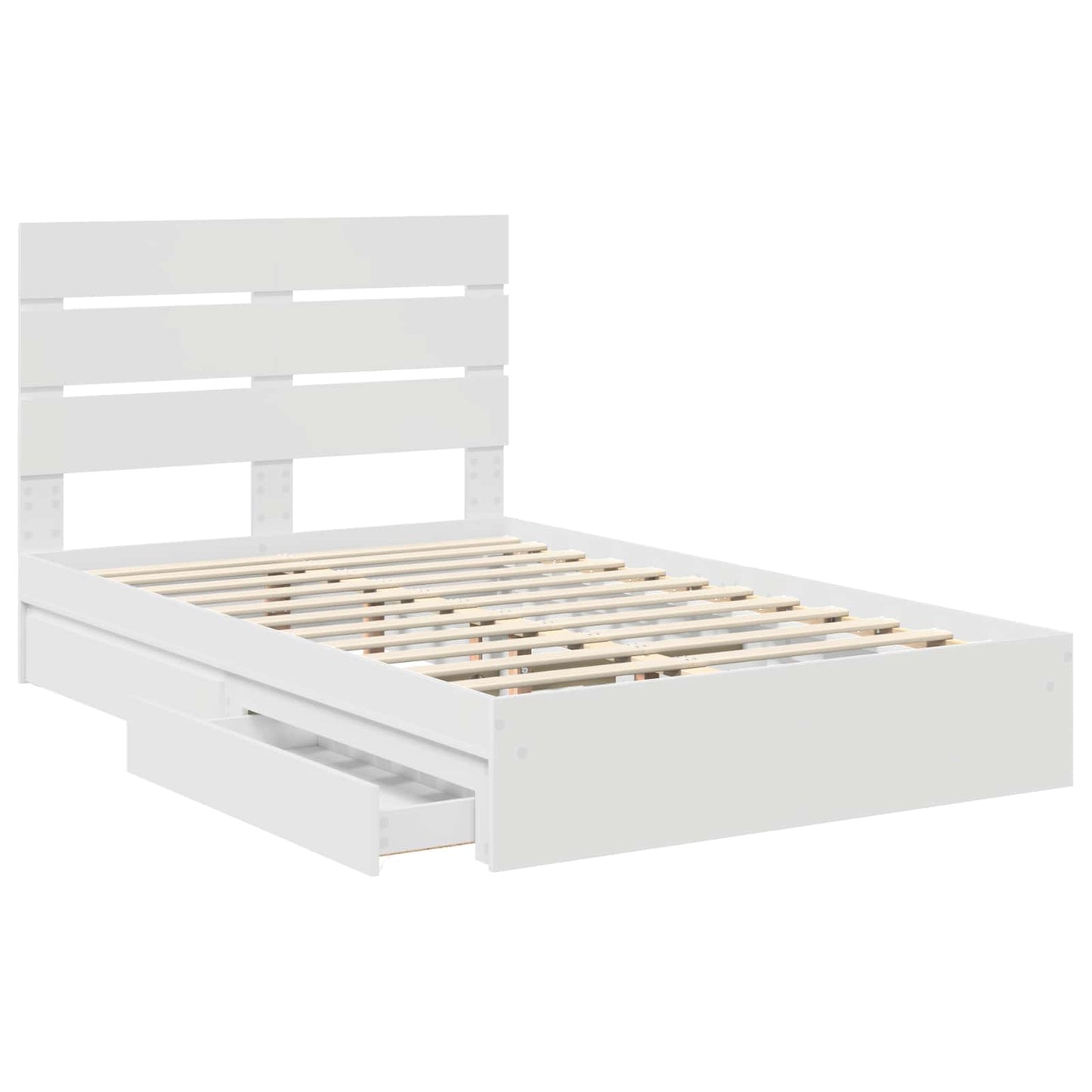 Letto con Contenitore Bianco 120 x 190 cm Legno multistrato