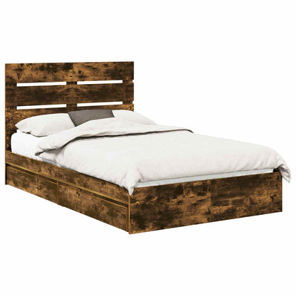 Letto con Contenitore con testiera Rovere fumÃ© 120 x 190 cm