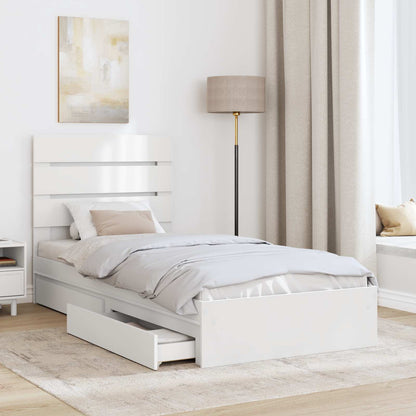 Letto con Contenitore Bianco 90 x 190 cm Legno multistrato