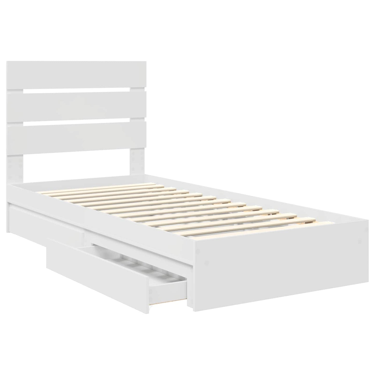 Letto con Contenitore Bianco 90 x 190 cm Legno multistrato