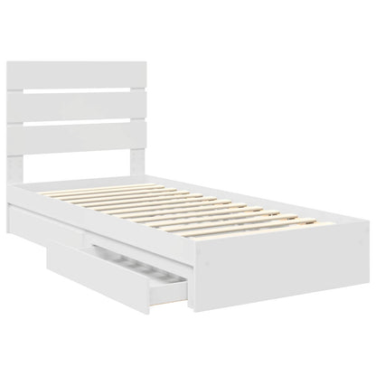 Letto con Contenitore Bianco 70 x 190 cm Legno multistrato