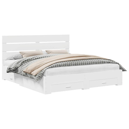 Struttura del letto Bianco 200 x 200 cm Legno multistrato