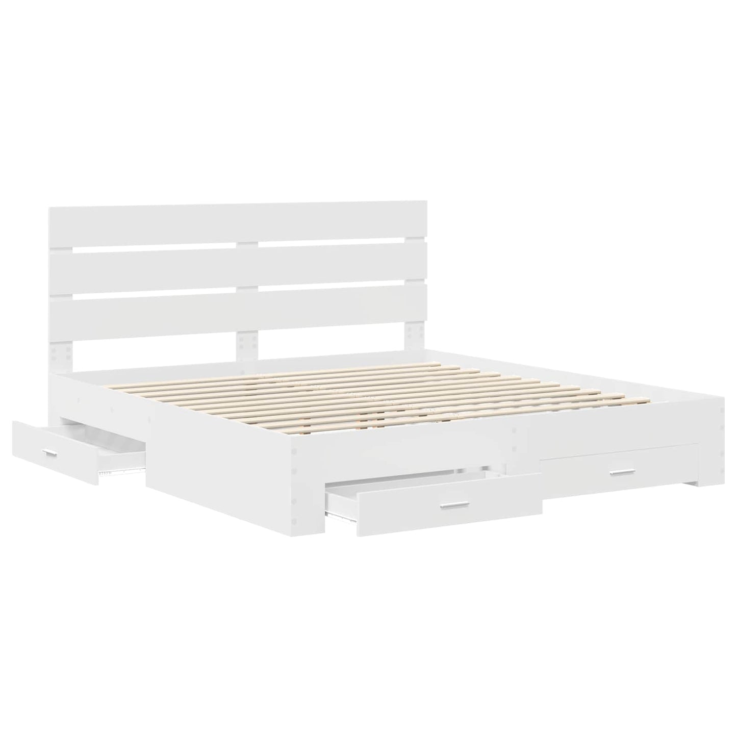 Struttura del letto Bianco 200 x 200 cm Legno multistrato
