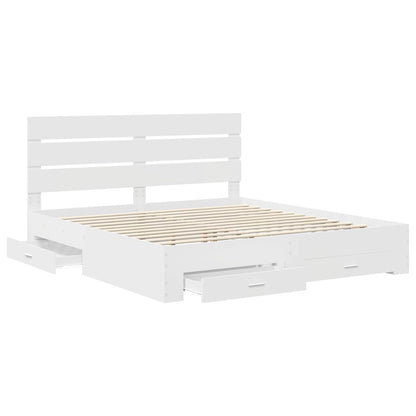 Struttura del letto Bianco 200 x 200 cm Legno multistrato