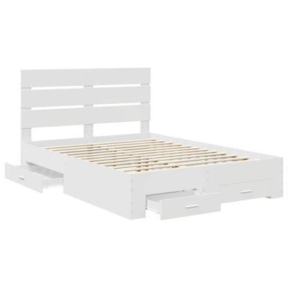 Struttura del letto Bianco 160 x 200 cm Legno multistrato