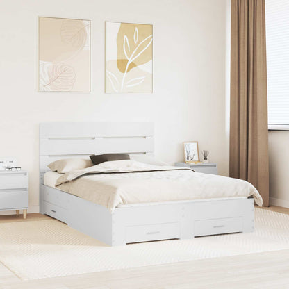 Struttura del letto Bianco 140 x 200 cm Legno multistrato