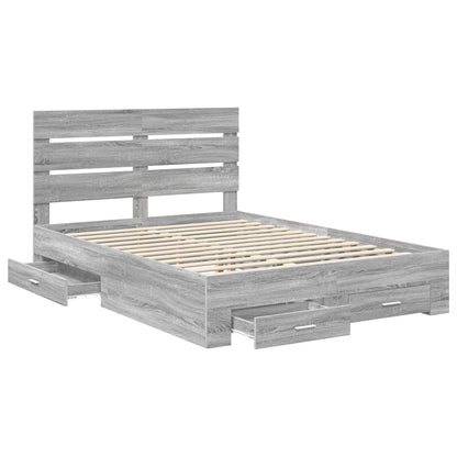Struttura del letto con cassetto Grigio Sonoma 140 x 190 cm